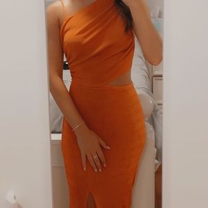 Burnt orange Hello Molly midi dress